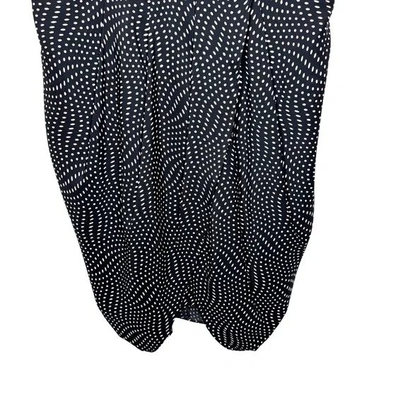 Express Black/White Polka Dots Y2K Baby doll top Tulip mini dress Women's size L - Picture 6 of 10